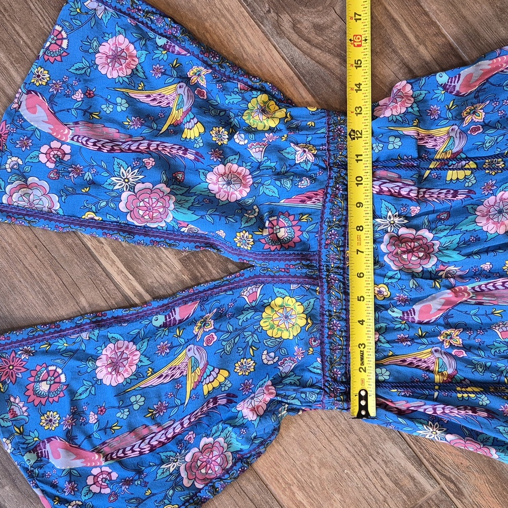R. Vivimos Blue Floral Kimono Sleeve Bohemian Midi Dress, Small - Picture 8 of 11